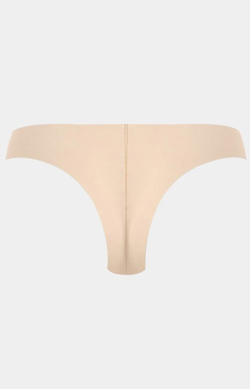Damskie Pierre Cardin Figi Brazylijskie|Figi Bezszwowe - Bezszwowe majtki brazyliany beżowe Gloss