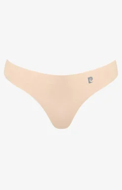 Damskie Pierre Cardin Figi Brazylijskie|Figi Bezszwowe - Bezszwowe majtki brazyliany beżowe Gloss