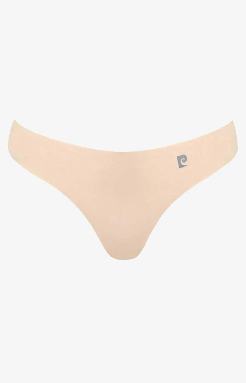Damskie Pierre Cardin Figi Brazylijskie|Figi Bezszwowe - Bezszwowe majtki brazyliany beżowe Gloss