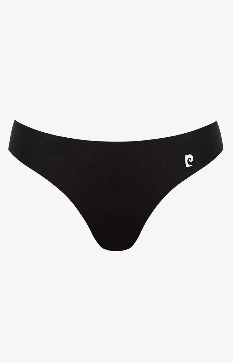 Damskie Pierre Cardin Figi Brazylijskie|Figi Bezszwowe - Bezzwowe majtki brazyliany czarne Glo