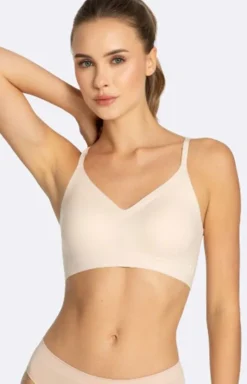 Bezszwowy top beżowy Simple Bra