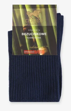Bezuciskowe skarpetki damskie granatowe 0701