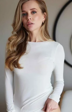 KLEO Moda - Biała buzka z dekotem w łódkę 3688 Sense