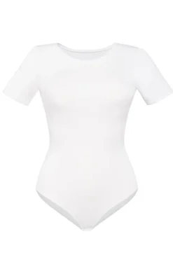 Teyli Body|Body - Białe body dakie z krótki rękawe hirty 2403