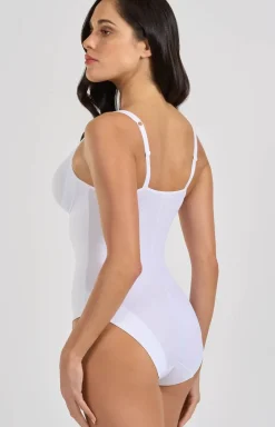 SPIMAN Body|Body - Białe body damskie z miseczkami 3155