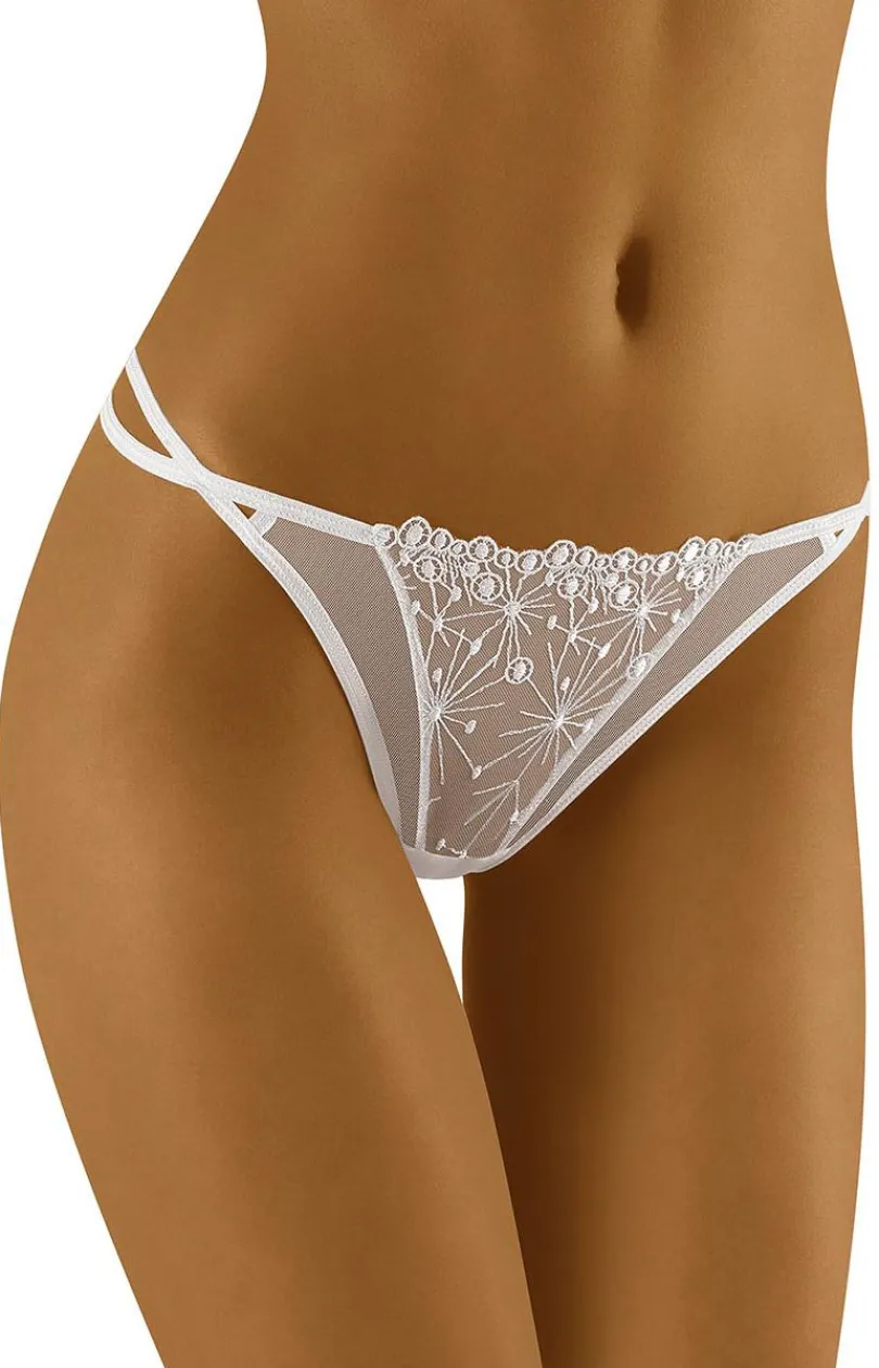 Damskie Wol-bar Figi, Stringi, Panty|Stringi Sznurki - Białe tringi znurki aracca
