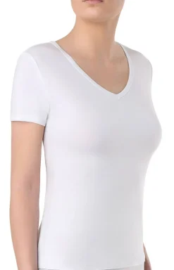 Biały t-shirt damski bawełniany podkoszulek LF 2021