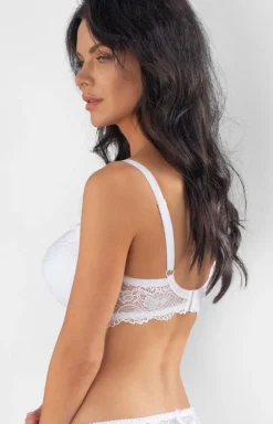 Biustonosz balkonetka koronkowa push-up biała 322.01 Karina