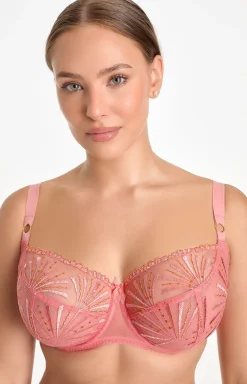 Biustonosz koronkowy miękki soft Natali flamingo B171
