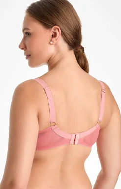 Biustonosz koronkowy miękki soft Natali flamingo B171