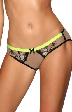 Biustonosz koronkowy push-up z kwiatowym haftem V-10151