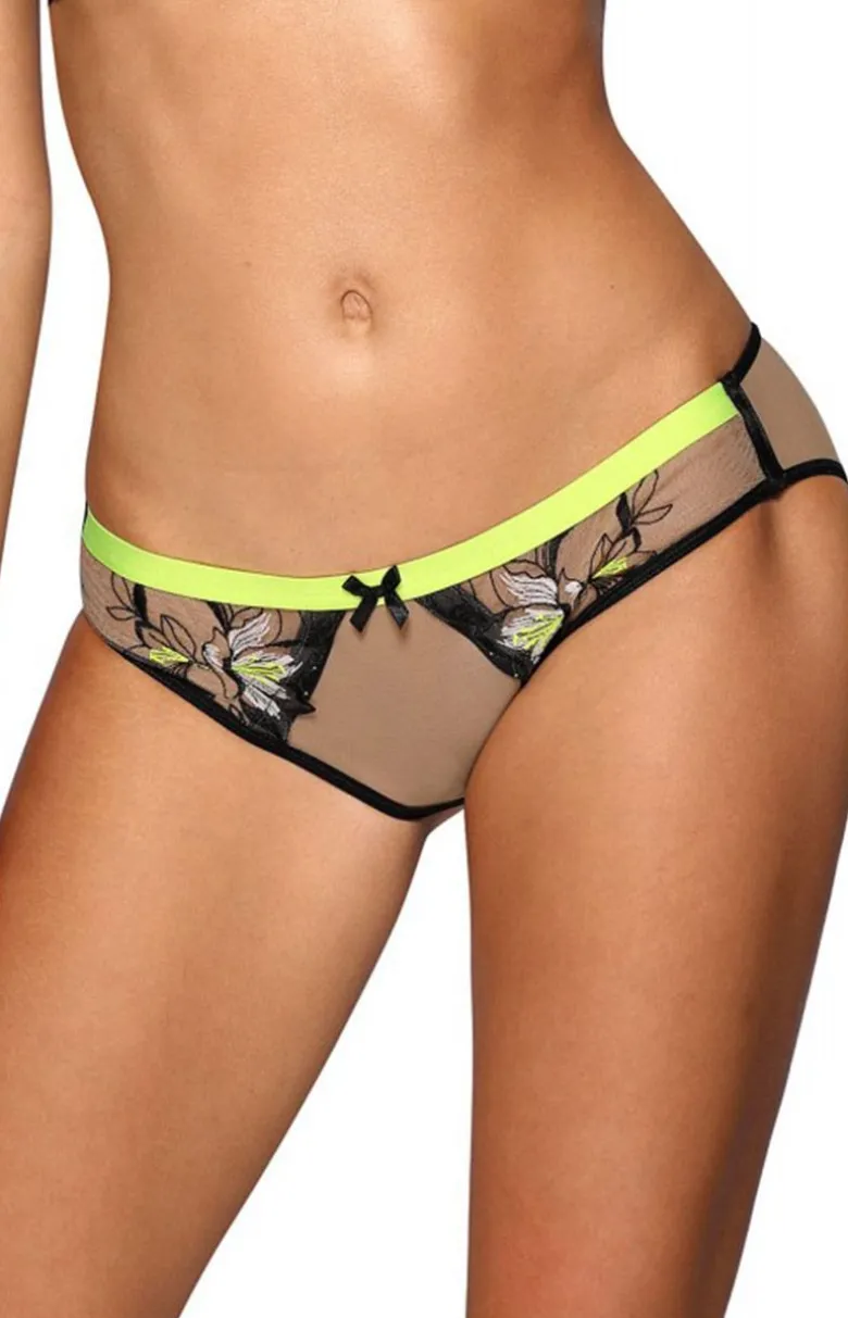 Biustonosz koronkowy push-up z kwiatowym haftem V-10151