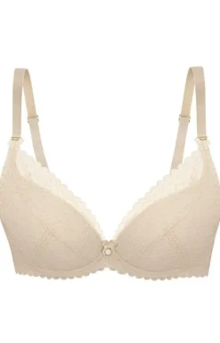 Biustonosz koronkowy push-up beżowy Elisabeth BP19
