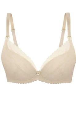 Biustonosz koronkowy push-up beżowy Elisabeth BP19