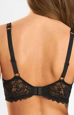 Lormar Biustonosze Miękkie - Biustonosz miękki na fiszbinach z czarnej koronki Curvy 400L