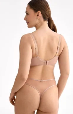 Biustonosz miękki soft balconette beżowy Rina B139