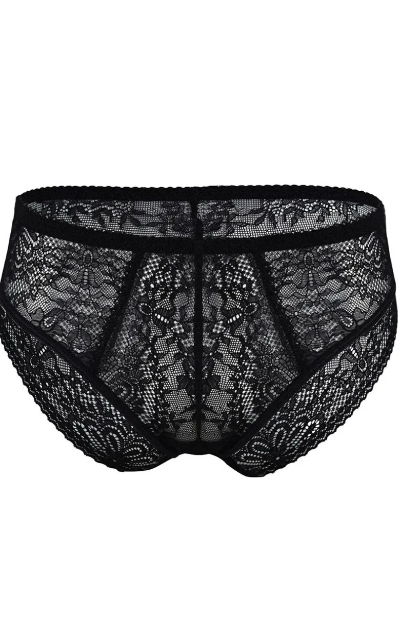 Biustonosz miękki soft bralette koronkowy czarny Fancy 19237
