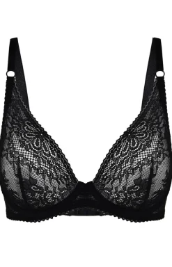 Biustonosz miękki soft bralette koronkowy czarny Fancy 19237