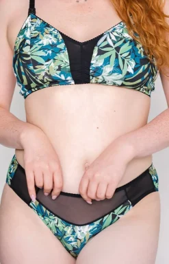 Biustonosz miękki soft do karmienia z motywem roślinnym Mama Femi