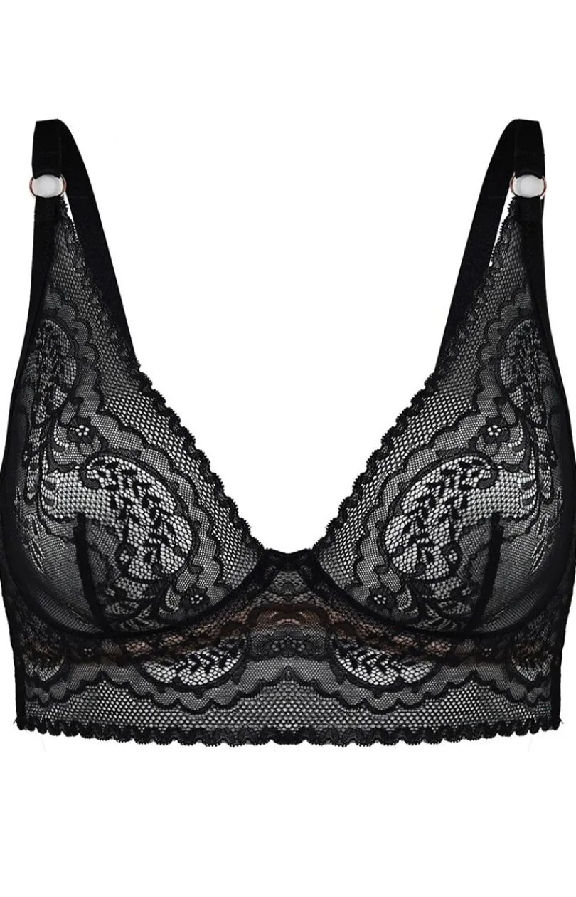 Mediolano Biustonosze Miękkie - Biustonosz miękki soft koronkowy Feel Bralette Long 19236