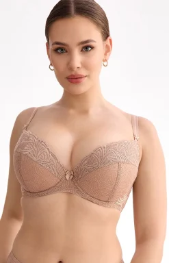 Biustonosz push-up beżowy Rina B214