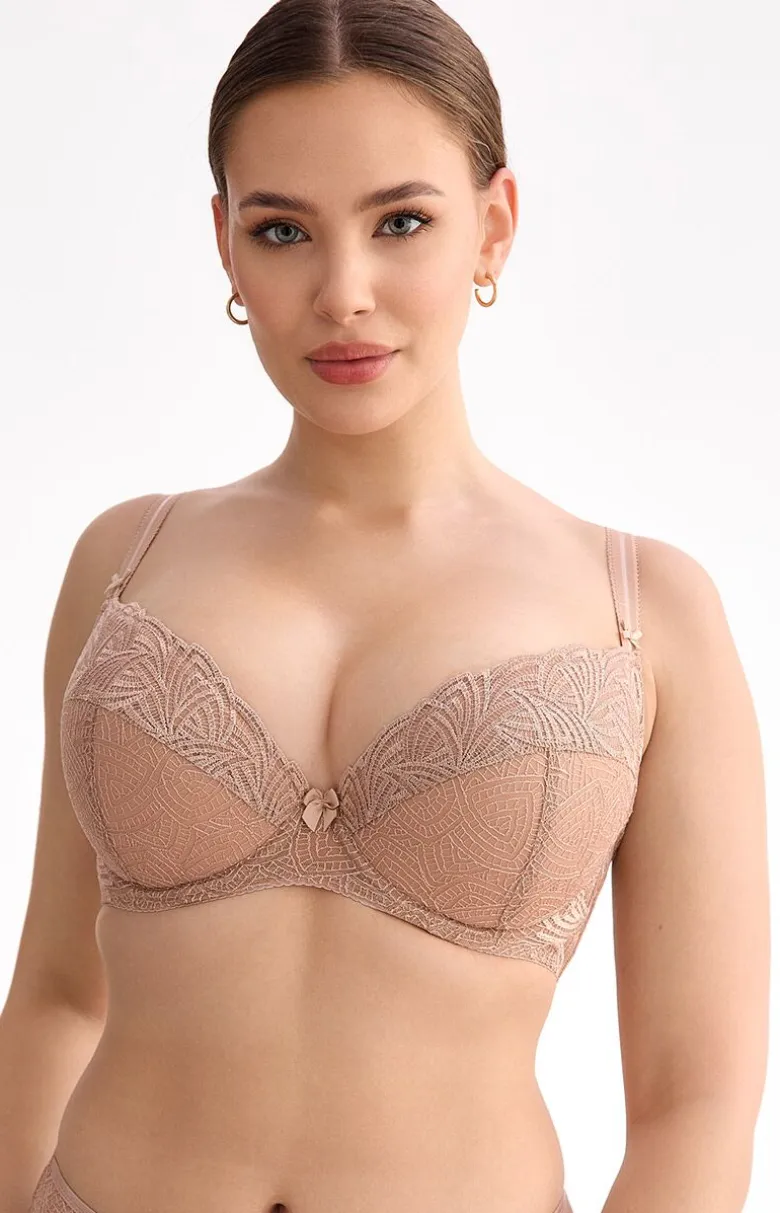 Biustonosz push-up beżowy Rina B214