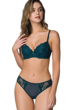 Biustonosz push-up ciemnozielony Zephyr M-3935/11