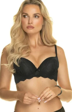 Biustonosz push-up czarny Alice