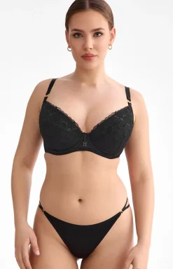 Biustonosz push-up czarny Emma B214
