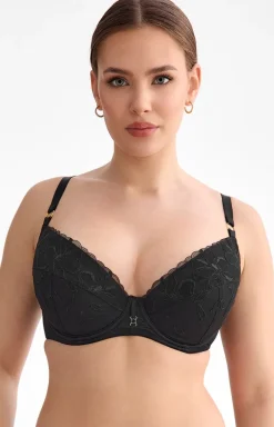 Biustonosz push-up czarny Emma B214