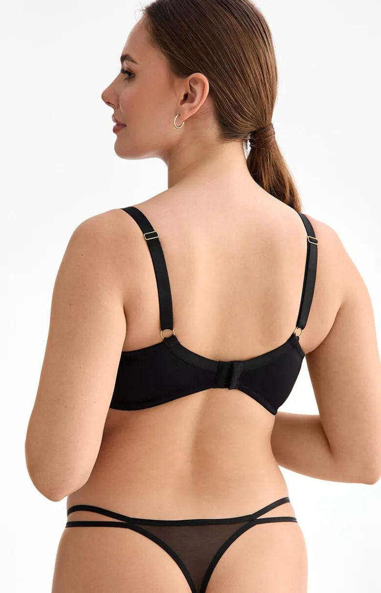 Biustonosz push-up czarny Emma B214