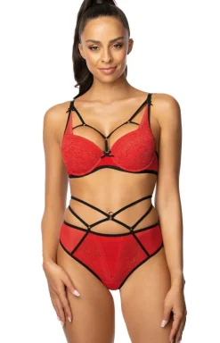 Mat Biustonosze Push-Up|Biustonosz Z Pasków - Biustonosz push-up Loren M-3636/11 z ozdobnymi paskami