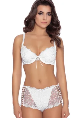 Biustonosz push-up z odpinanymi ramiączkami biały Ginewra White