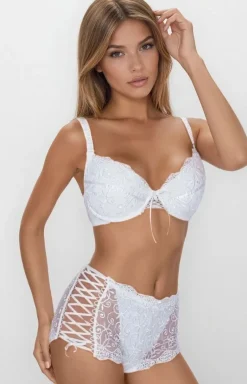 Biustonosz push-up z odpinanymi ramiączkami biały Ginewra White