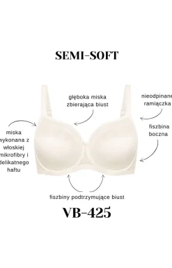 Biustonosz półusztywniany semi-soft ecru VB-425
