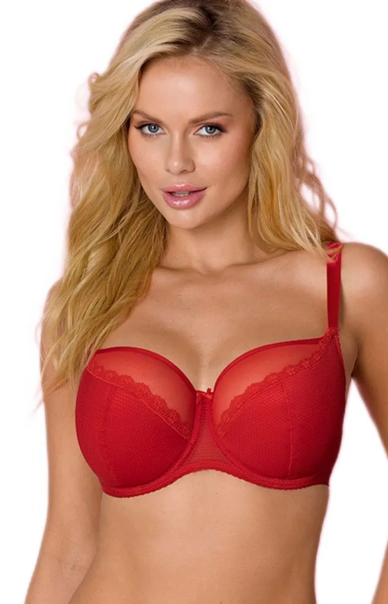 Biustonosz półusztywniany semi-soft czerwony VB-323