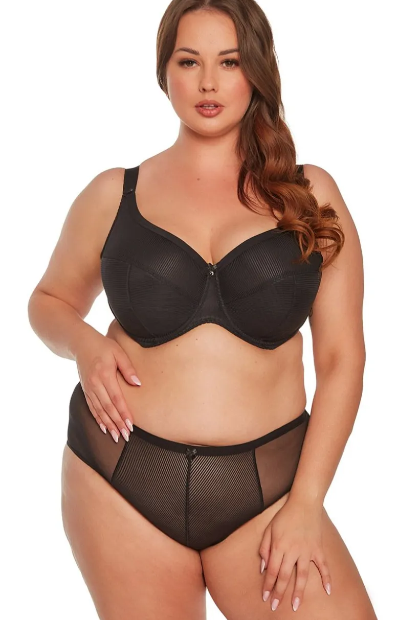 Biustonosz półusztywniany semi-soft czarny Sonia Maxi Art. 1058