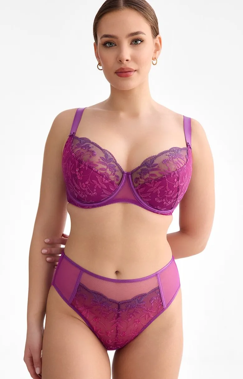 Biustonosz półusztywniany semi-soft fuksja Fiora B150