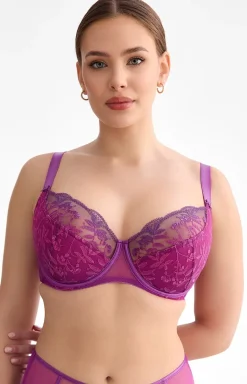 Biustonosz półusztywniany semi-soft fuksja Fiora B150