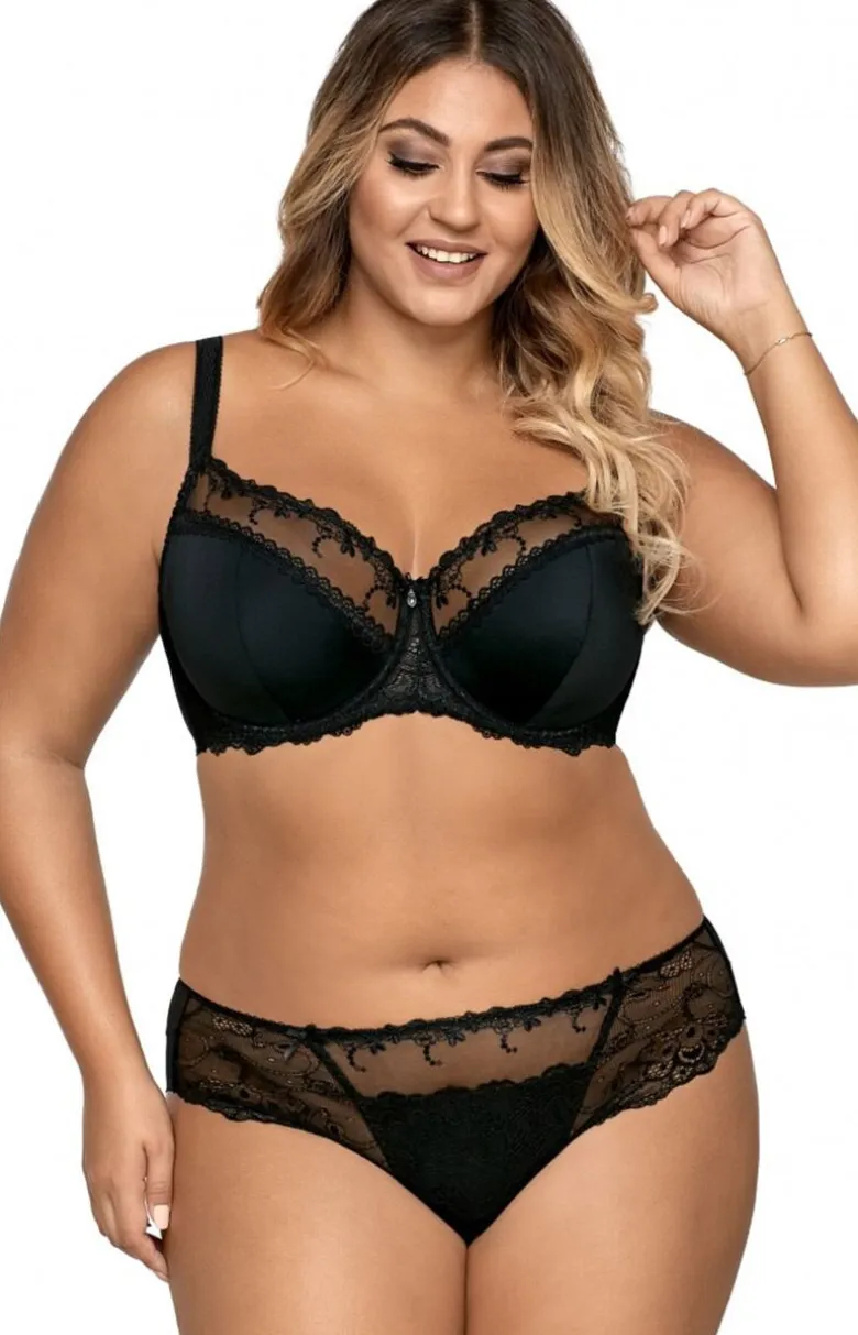 Biustonosz półusztywniany semi-soft czarny AV 1030 Maxi