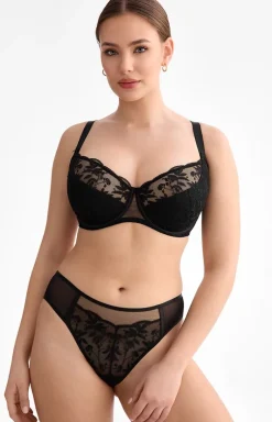 Biustonosz półusztywniany semi-soft czarny Fiora B150