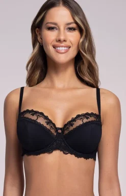 Biustonosz półusztywniany semi-soft czarny AV 1030