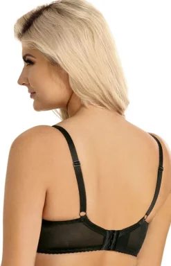 Biustonosz semi-soft czarny koronkowy 146