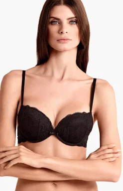 Biustonosz super push-up czarny 032L Duble Pizzo