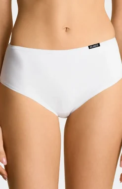 Damskie ATLANTIC Majtki Z Wysokim Stanem|Bielizna Plus Size - 3BP-603 bawełniane białe figi daskie z wyższy stane 3-pack