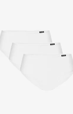 Damskie ATLANTIC Majtki Z Wysokim Stanem|Bielizna Plus Size - 3BP-603 bawełniane białe figi daskie z wyższy stane 3-pack