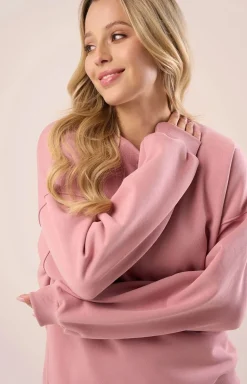 Babell Moda|Bielizna Homewear - Bluza damka dreowa bez kaptura w kolorze eukaliptua 3009