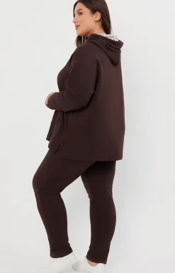 Italian Fashion Moda|Bielizna Homewear - Buza daka z długi rękawe brązowa ago