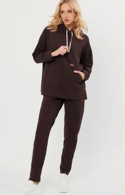 Italian Fashion Moda|Bielizna Homewear - Buza daka z długi rękawe brązowa ago