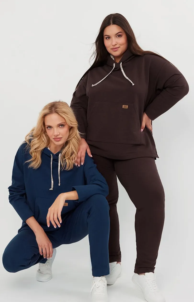 Italian Fashion Moda|Bielizna Homewear - Buza daka z długi rękawe brązowa ago